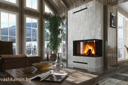 IMPRESSION R/L 2G S 71.60.34.21-угловая каминная топка с черным шамотом