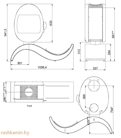 Печь-камин Scan 66-5 S-Shape BP