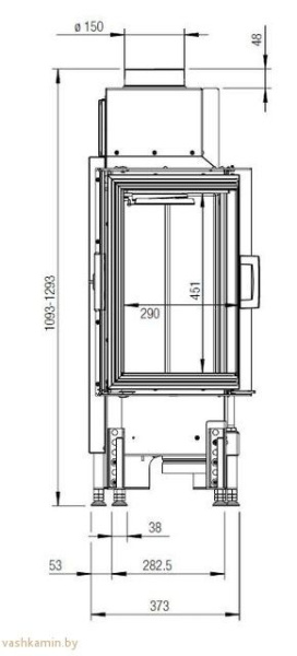 Austroflamm 38x38x57K Угловая каминная топка