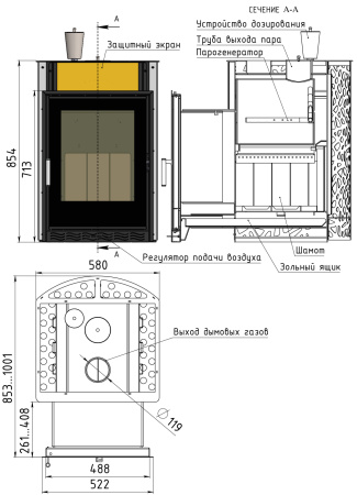 Печь банная ПБМ 20_ЗК ULTRA