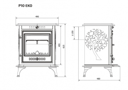 Чугунная печь KAWMET P10 (6.8 kW) EKO