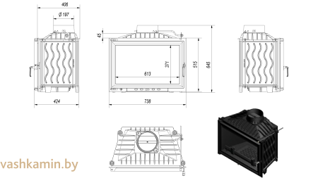 WIKTOR/PF 14 Каминная топка Kratki