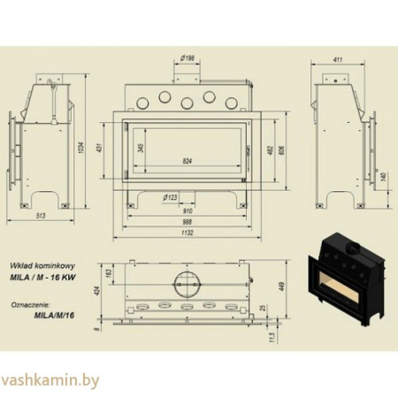MILA/PF 16 Каминная топка Kratki