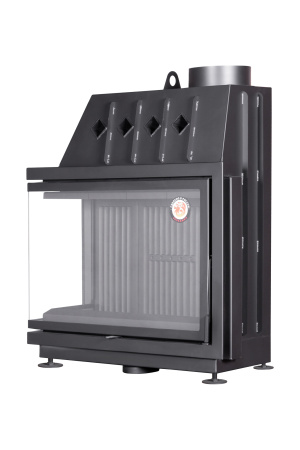 Каминная топка Экокамин Альфа 1000 R/L два стекла правая/левая белый/черный шамот