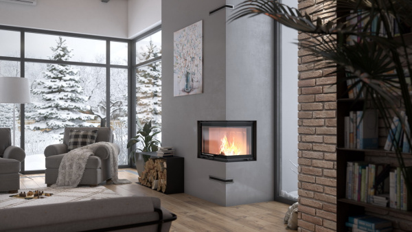 DEFRO HOME INTRA ME BP/BL G  угловая каминная топка