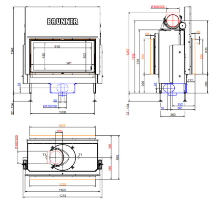 BKH tunnel 50-98 ST-KT Brunner каминная топка Green