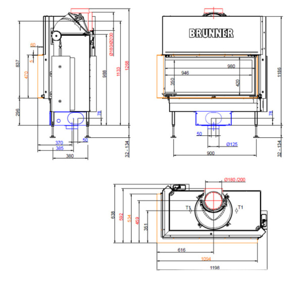 BKH ESK 42-98-42 STL Brunner каминная топка Green