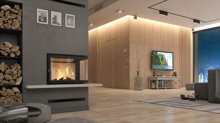 DEFRO HOME IMPULS ME BL/BP угловая каминная топка