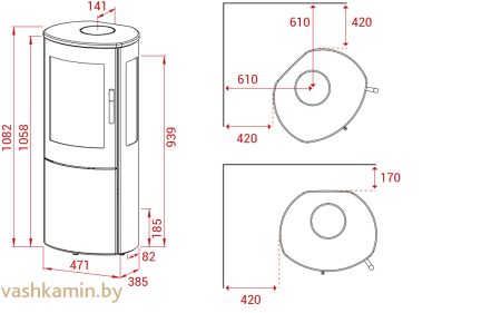 Печь-камин Lotus Mira 4