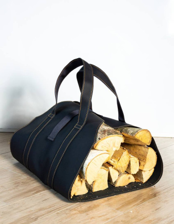 Сумка-переноска для дров из экокожи ‘Vienna’, чёрный