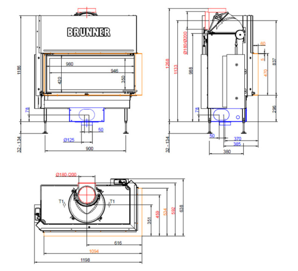 BKH ESK 42-98-42 STR Brunner каминная топка Green