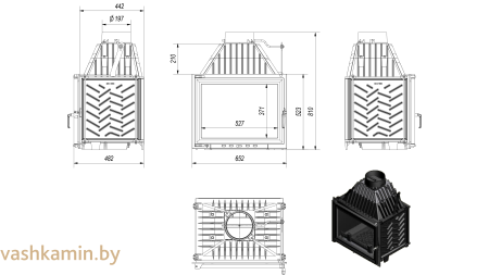 ZUZIA/PF 16 Каминная топка Kratki