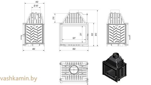 ZUZIA/PF 16 Каминная топка Kratki