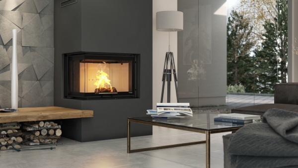 DEFRO HOME INTRA SM BP/BL G  угловая каминная топка