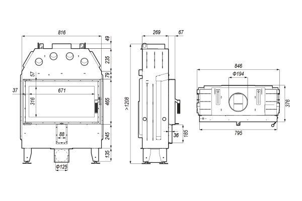 DEFRO HOME INTRA ME SLIM Каминная топка