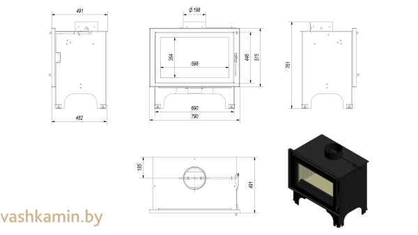 BASIA/PF Каминная топка Kratki