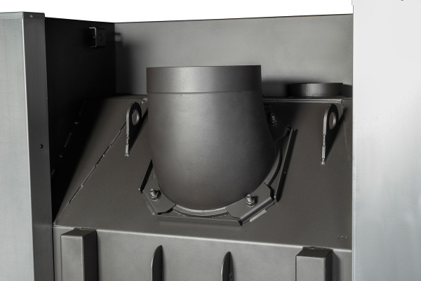 Топка ДЕЛЬТА 1000PВV три  стекла принтинг подовое горение черный шамот вертикальная ламель