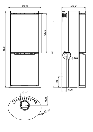 Печь-камин Ember E-19 FG Serpentino