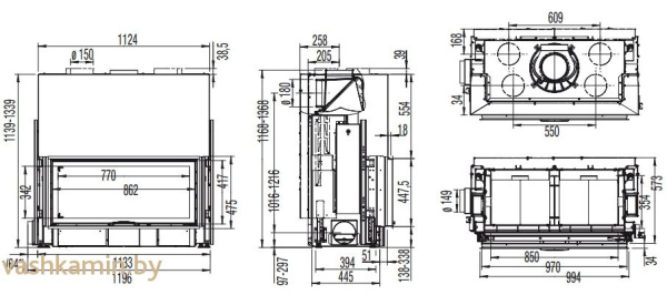 Austroflamm 97x45 S 2.0 Каминная топка