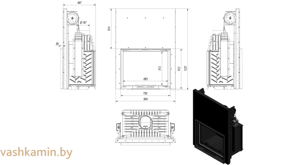 AMELIA/G Каминная топка Kratki